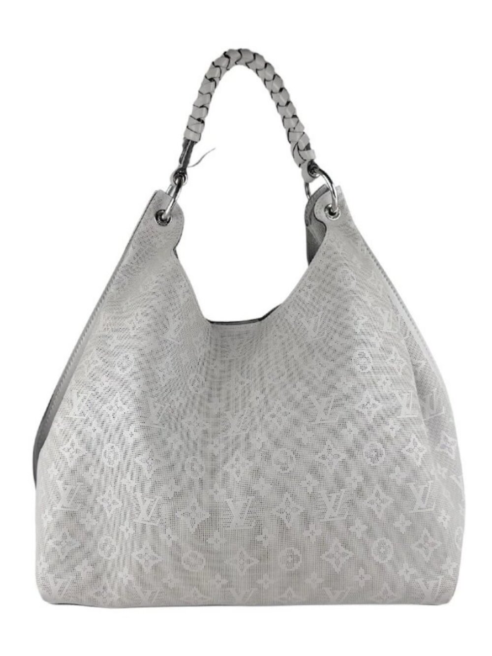 LOUIS VUITTON Monogram Mahina Carmel Shoulder Bag Gray